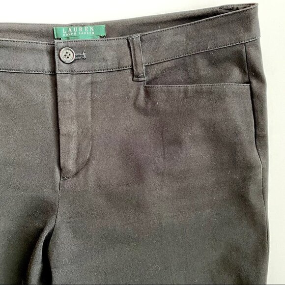 Ralph Lauren Adelle high waisted pants, straight leg, black, stretch cotton - Picture 1 of 5